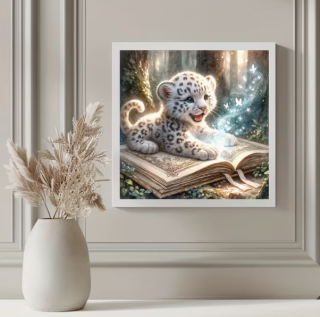 Preview: Diamond Painting Schneeleopardenjungtier